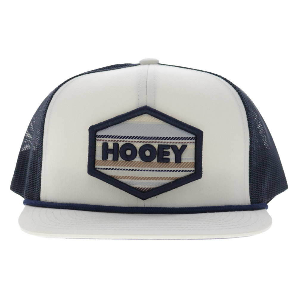 Mesa 6-Panel Trucker Snapback Hat White/Navy