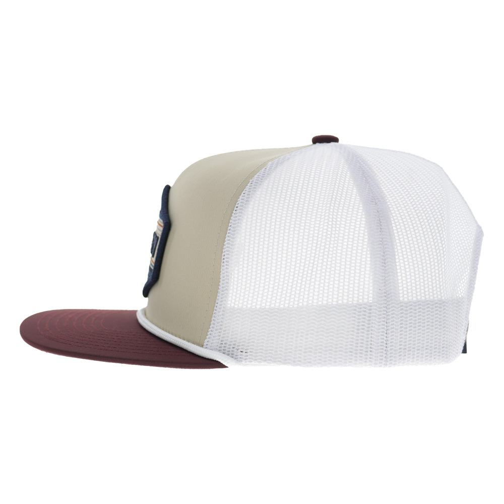 Mesa 6-Panel Trucker Snapback Hat Tan/White