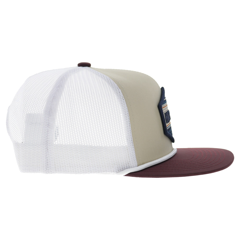 Mesa 6-Panel Trucker Snapback Hat Tan/White