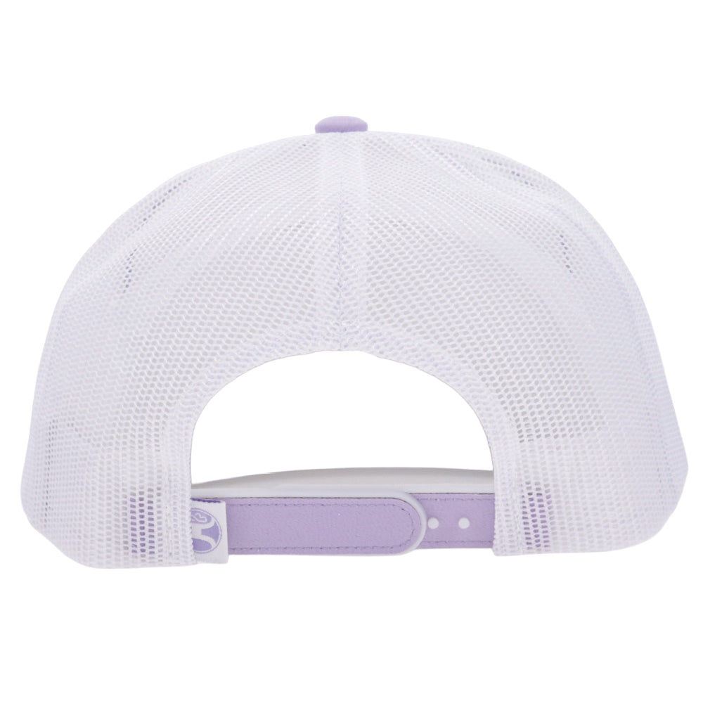 Rope Like A Girl 6-Panel Trucker Snapback Hat White/Purple