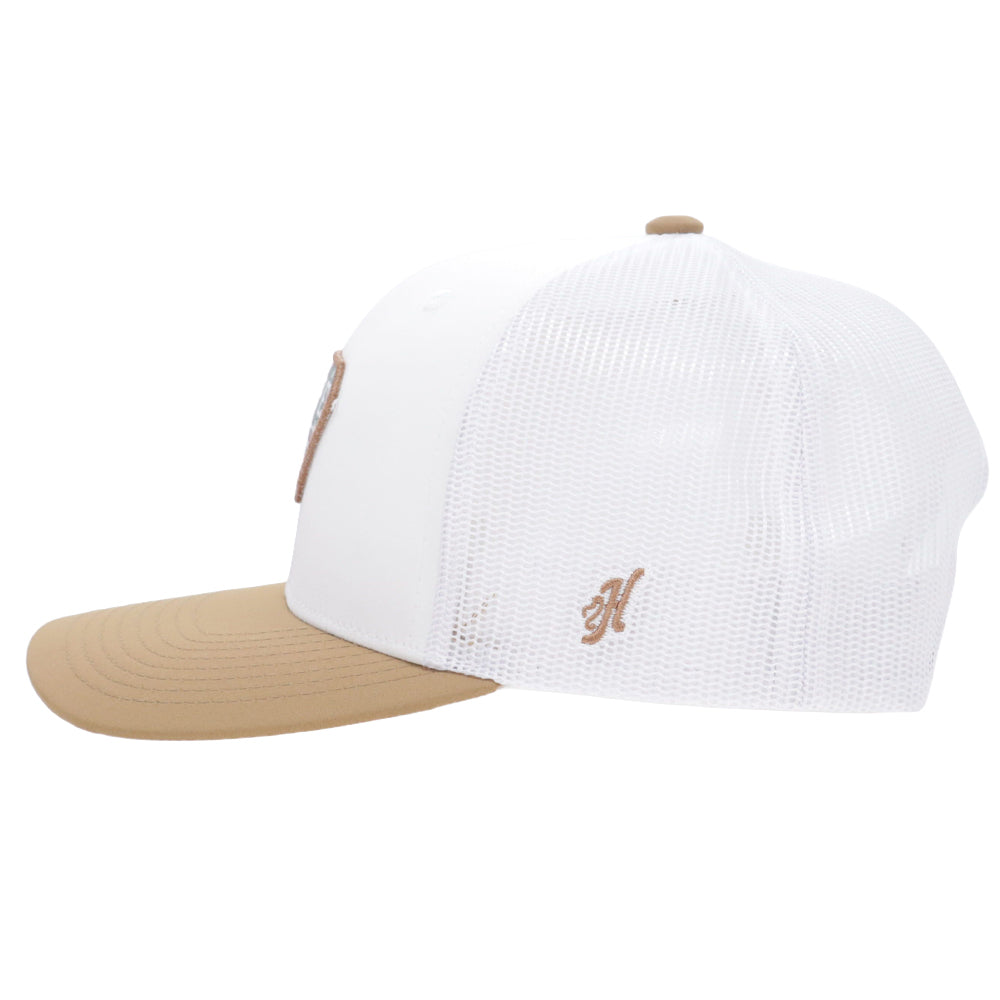 Rope Like A Girl 6-Panel Trucker Snapback Hat White/Tan