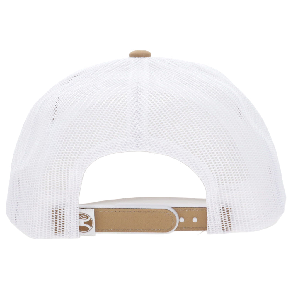 Rope Like A Girl 6-Panel Trucker Snapback Hat White/Tan