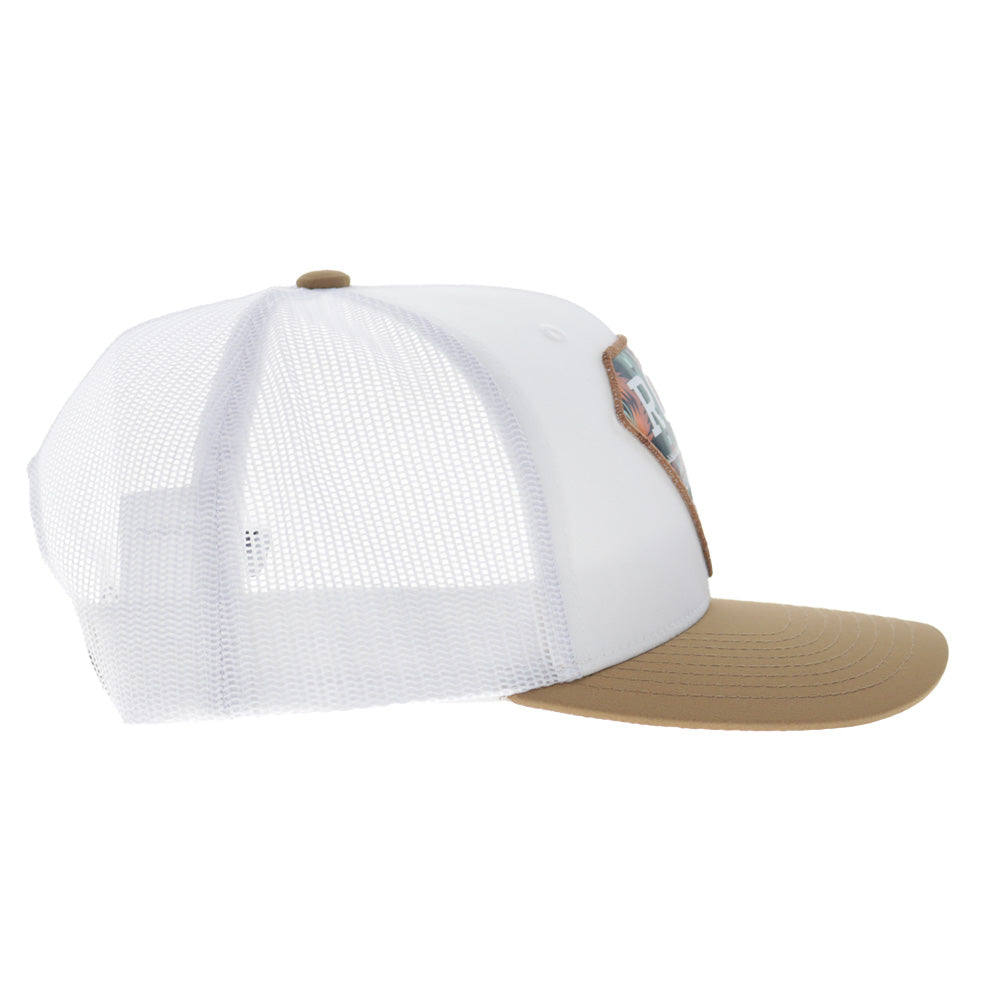 Rope Like A Girl 6-Panel Trucker Snapback Hat White/Tan