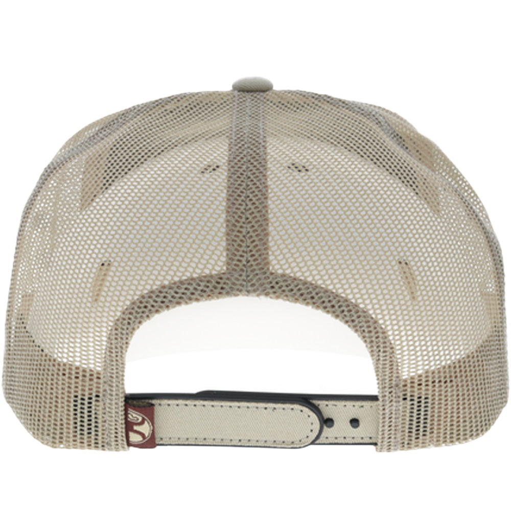 Buckin' Hard 5-Panel Trucker Snapback Hat Tan