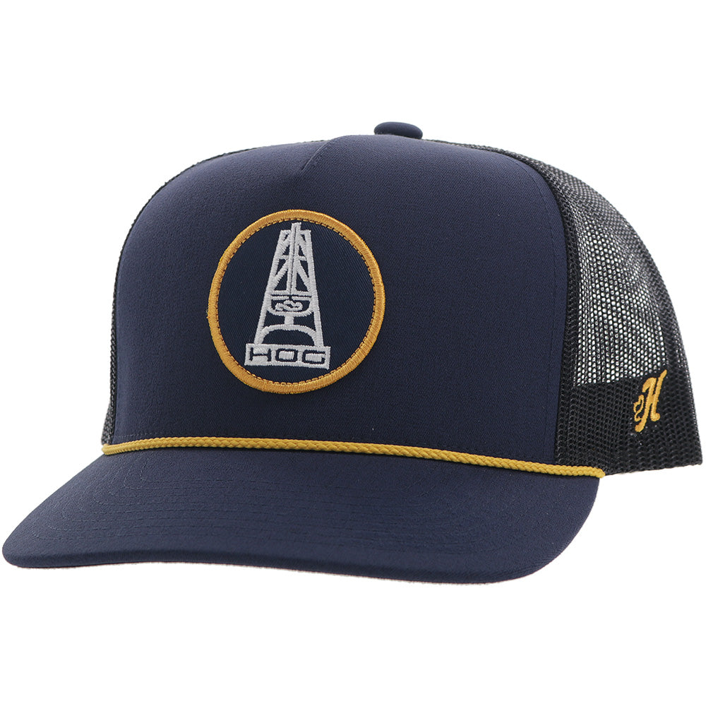 "Rose" HOG Hat Navy w/White & Yellow Circle Patch