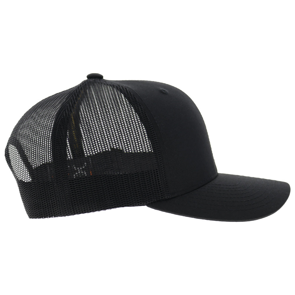 Oil 6-Panel Trucker Snapback Hat Black/Gold