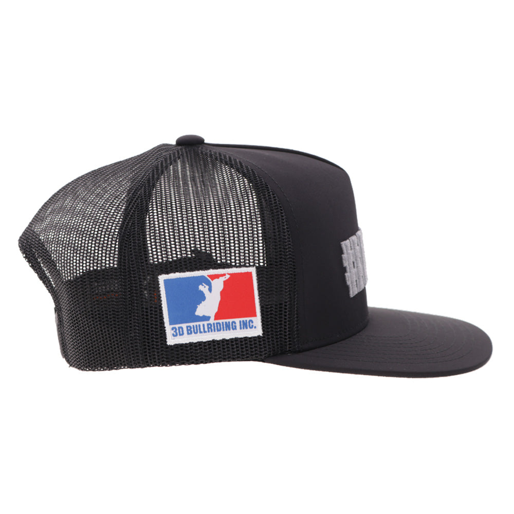 "3D Bull Riding" Black w/Grey NFP Embroidery
