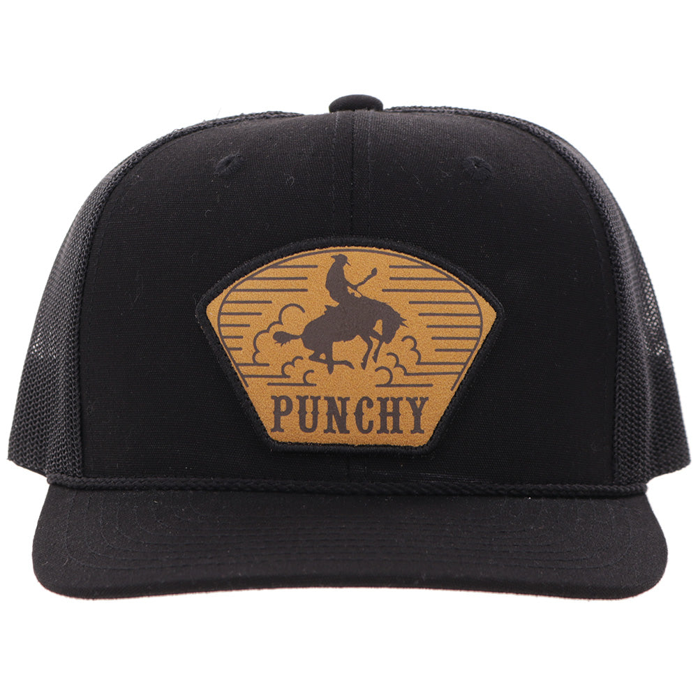 "Cavvy" Punchy Hat Black w/Leather Patch