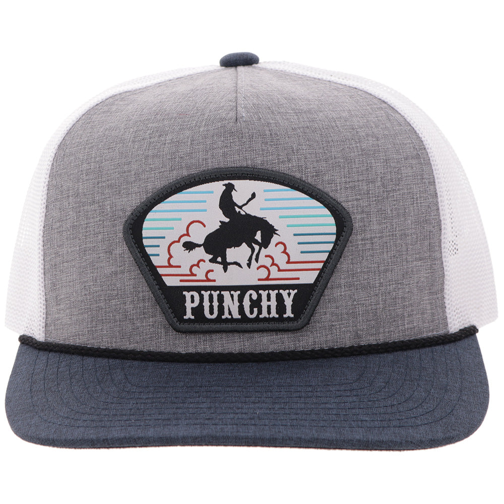 "Cavvy" Punchy Hat Grey/White