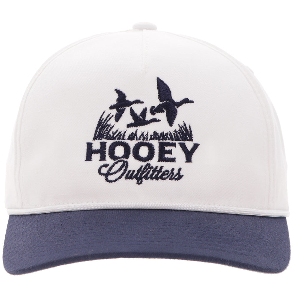 "Decoy" Hat White w/Navy Blue Logo