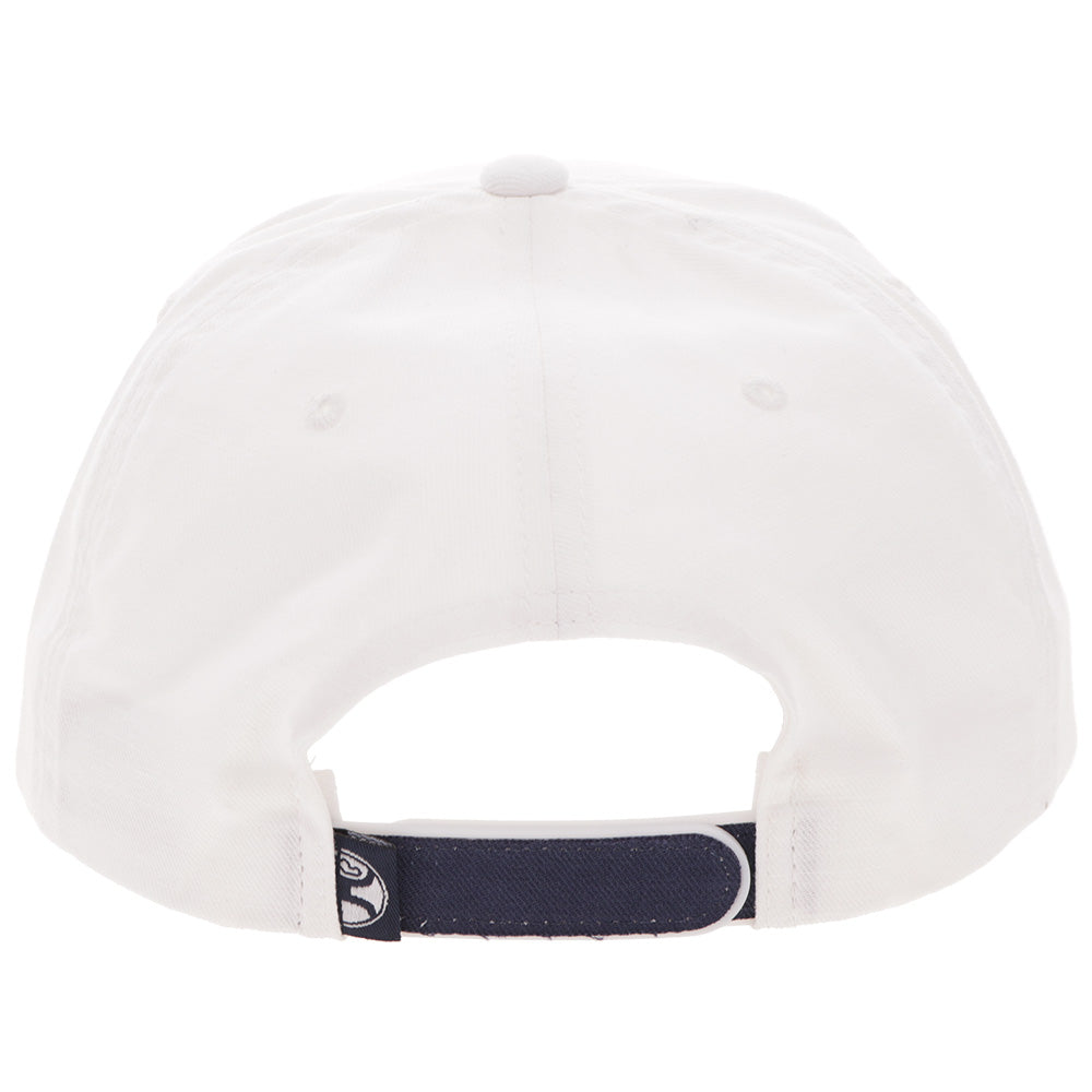 "Decoy" Hat White w/Navy Blue Logo