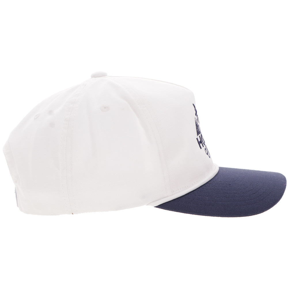 "Decoy" Hat White w/Navy Blue Logo