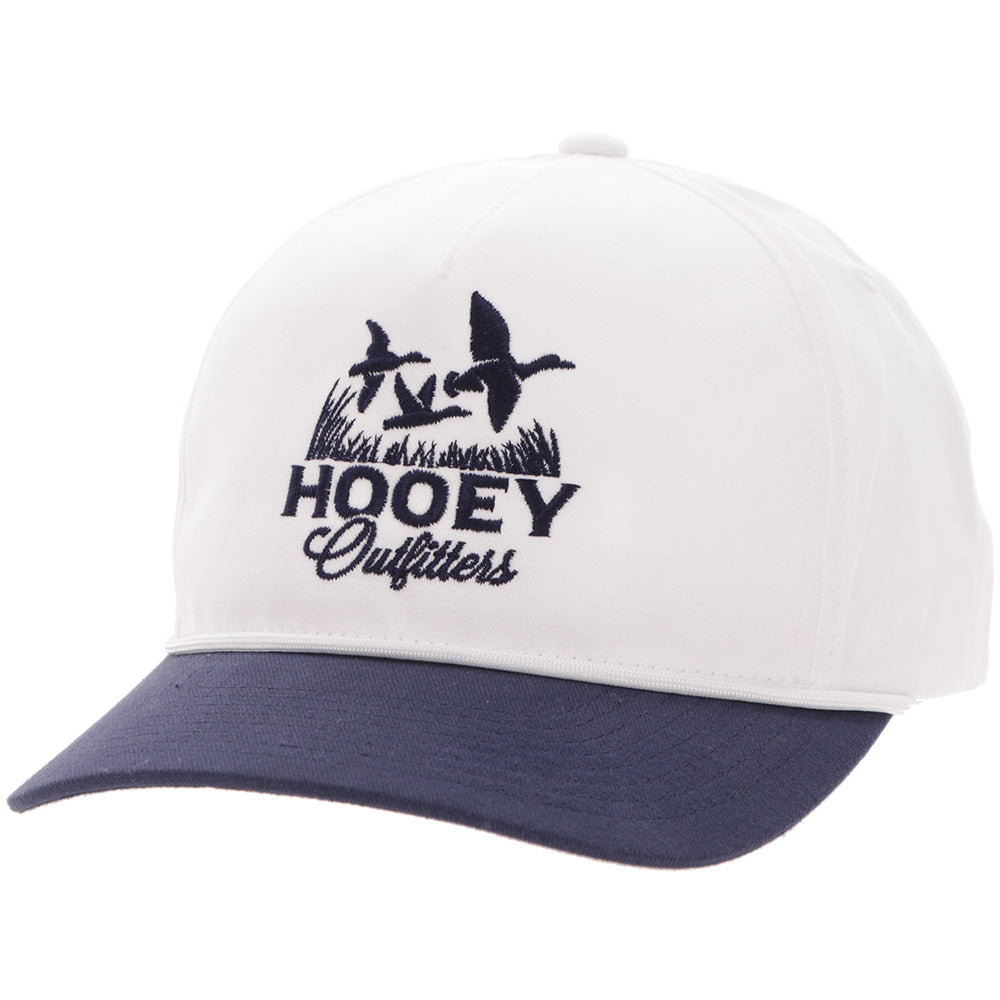 "Decoy" Hat White w/Navy Blue Logo