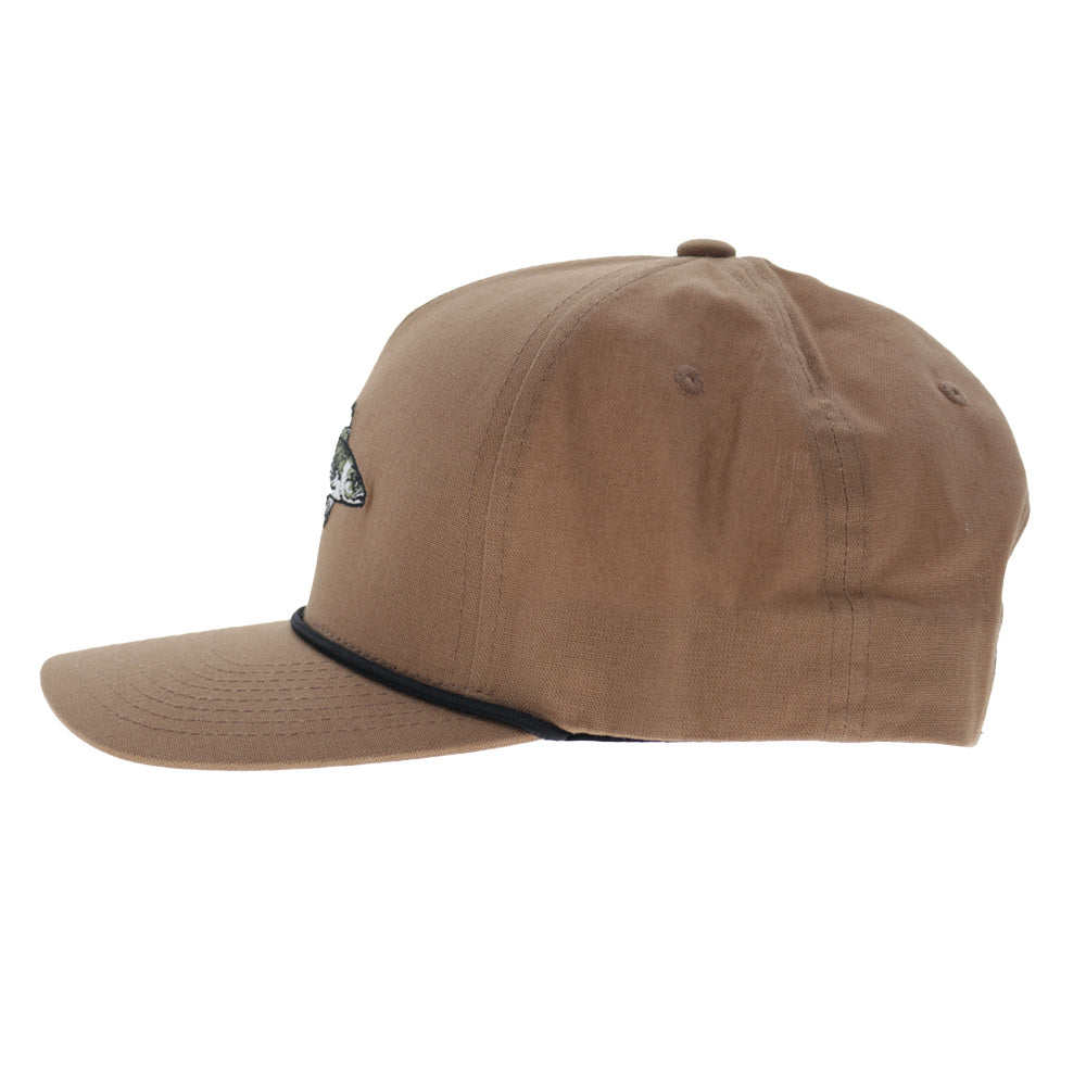 Walleye 5-Panel Full Surround Snapback Hat Tan