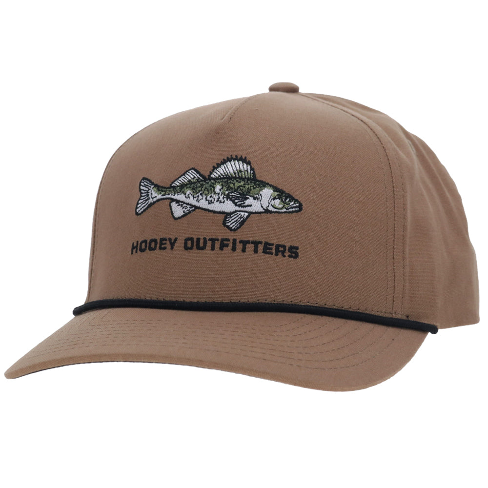 Walleye 5-Panel Full Surround Snapback Hat Tan