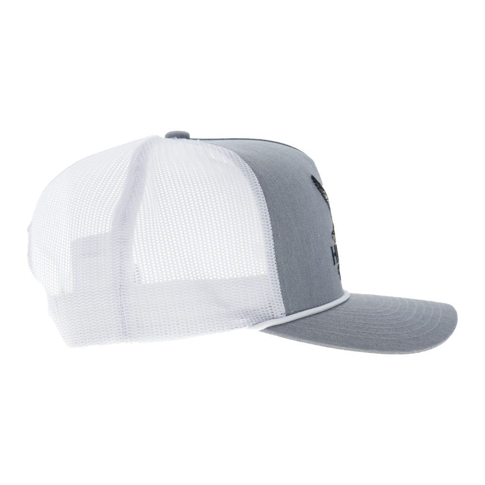 Mallard 5-Panel Trucker Snapback Hooey Hat Grey/White