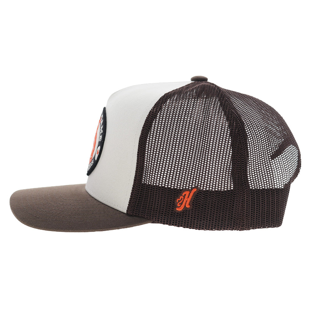 Big Game 5-Panel Trucker Snapback Hat Cream/Brown
