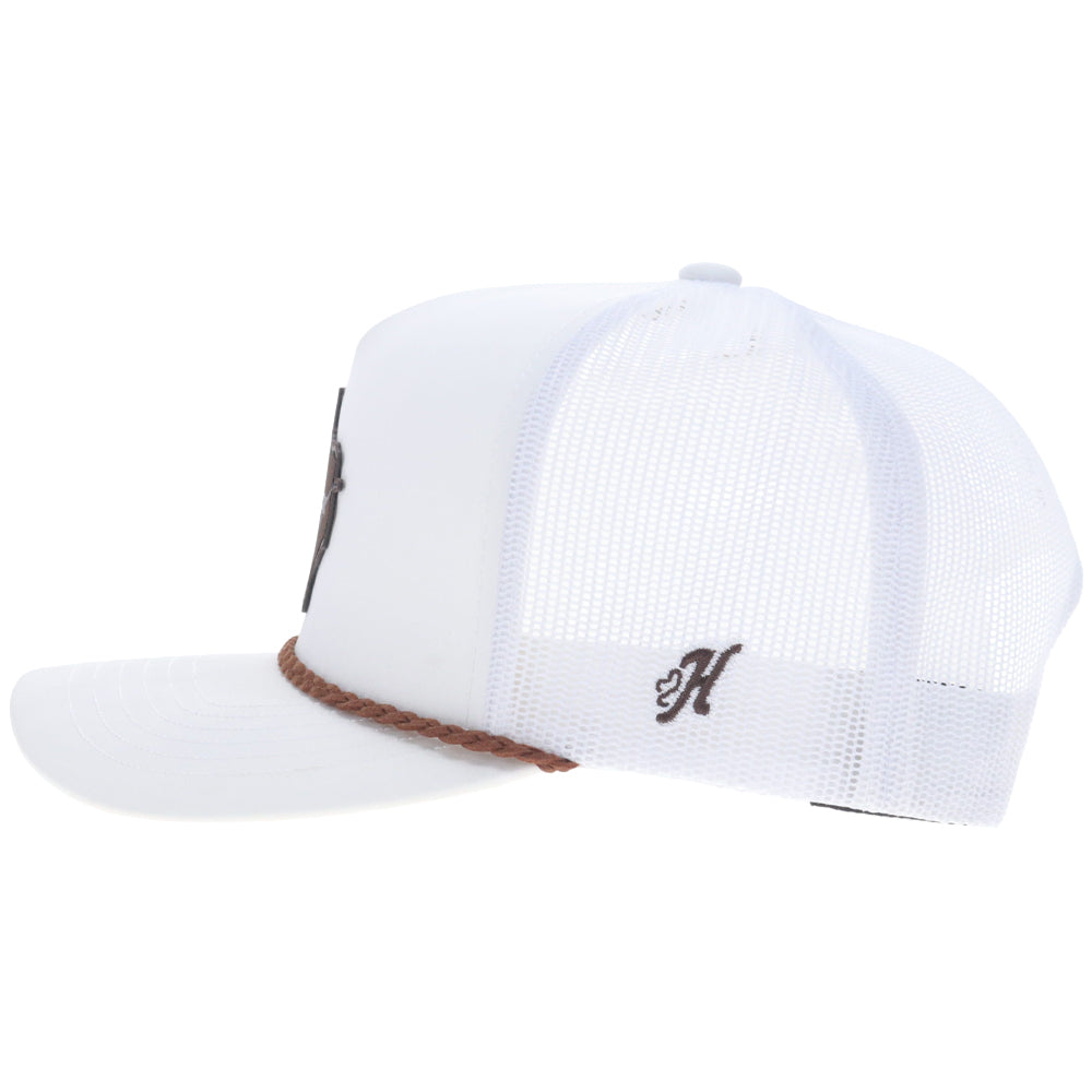 University Of Texas 5-Panel Trucker Snapback Hat White w/Texas Leather Patch