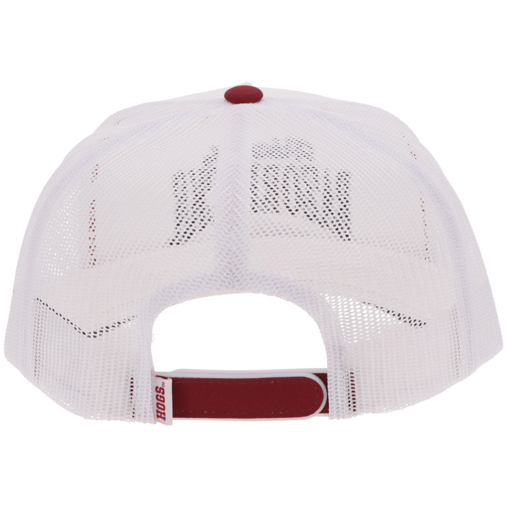"University Of Arkansas" Hat Crimson & White w/ Razorbacks Logo