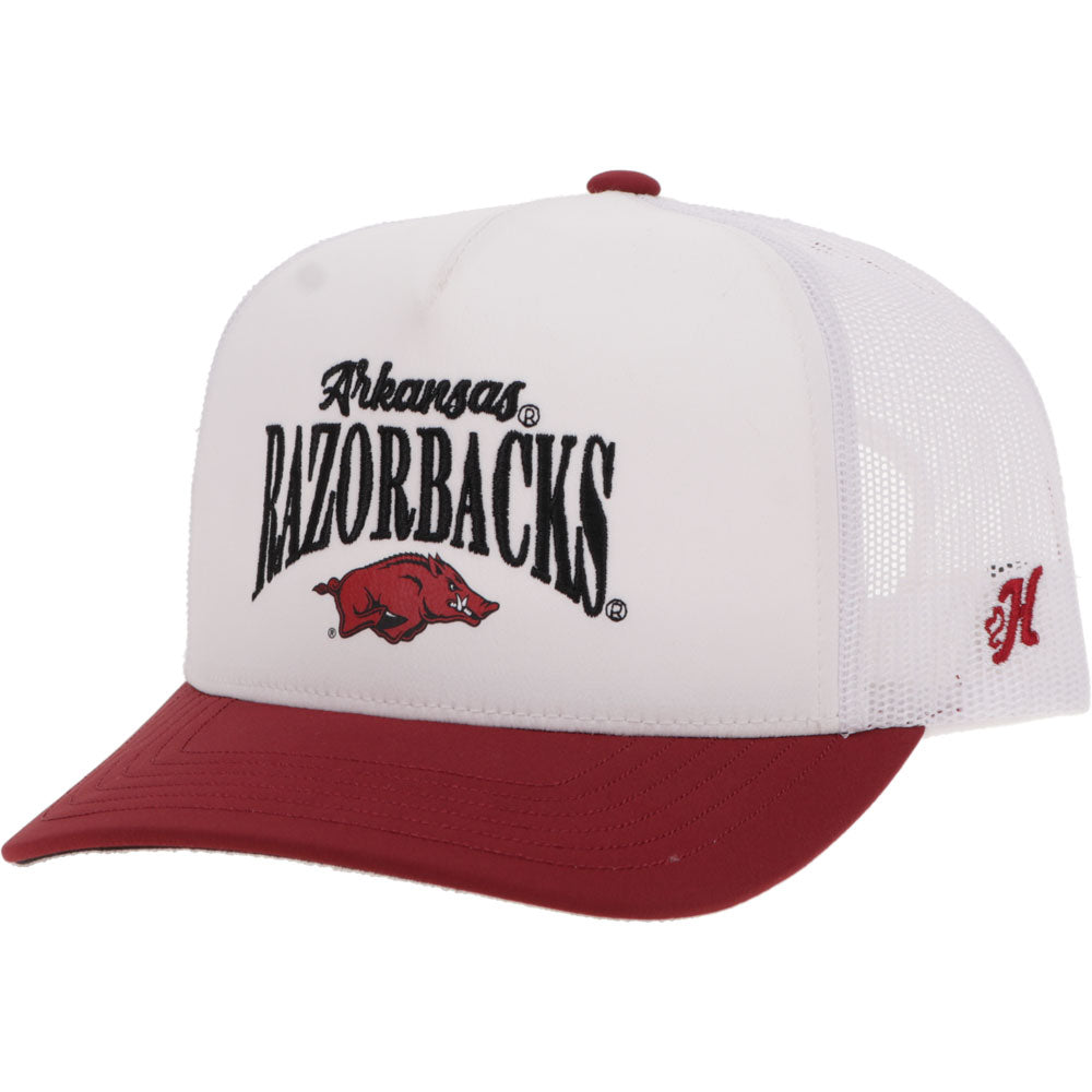 "University Of Arkansas" Hat Crimson & White w/ Razorbacks Logo