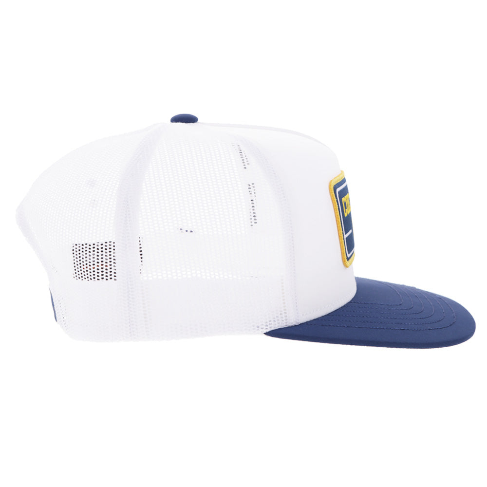 West Virginia University Hat White w/ Navy & Yellow Patch