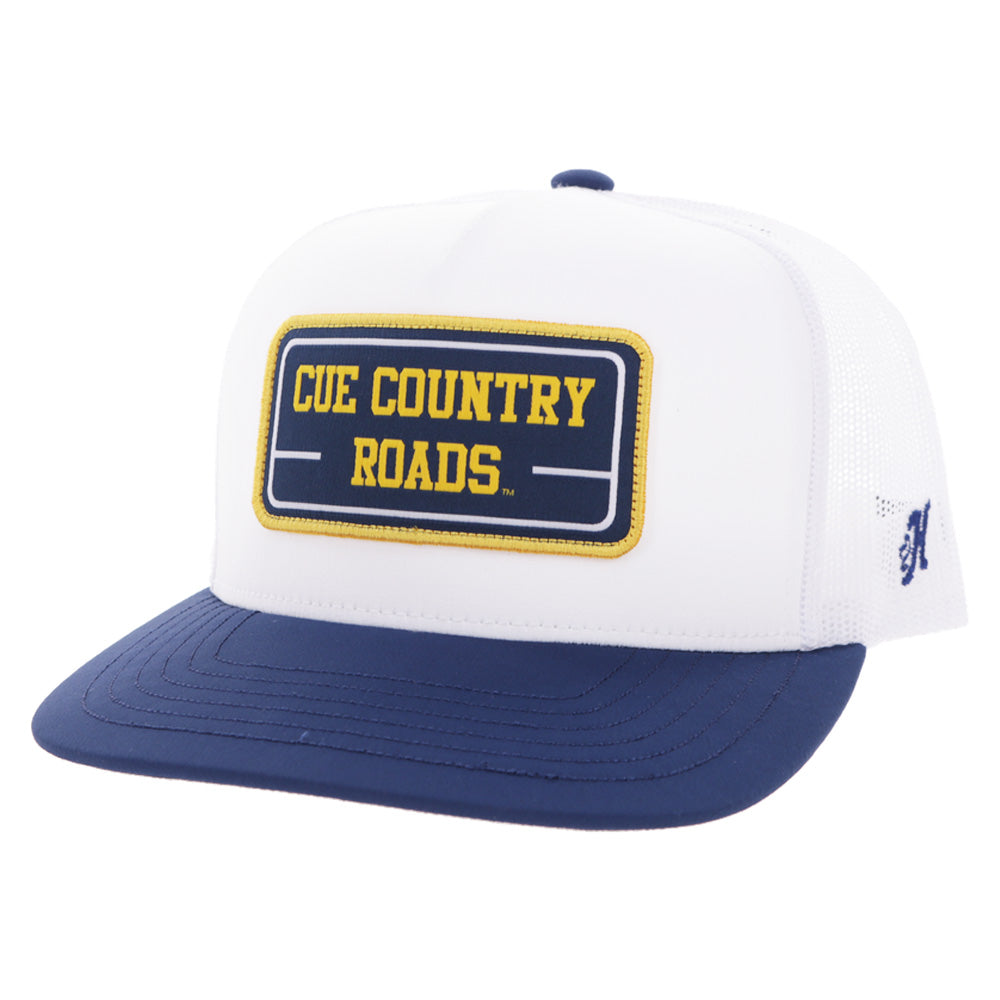 West Virginia University Hat White w/ Navy & Yellow Patch