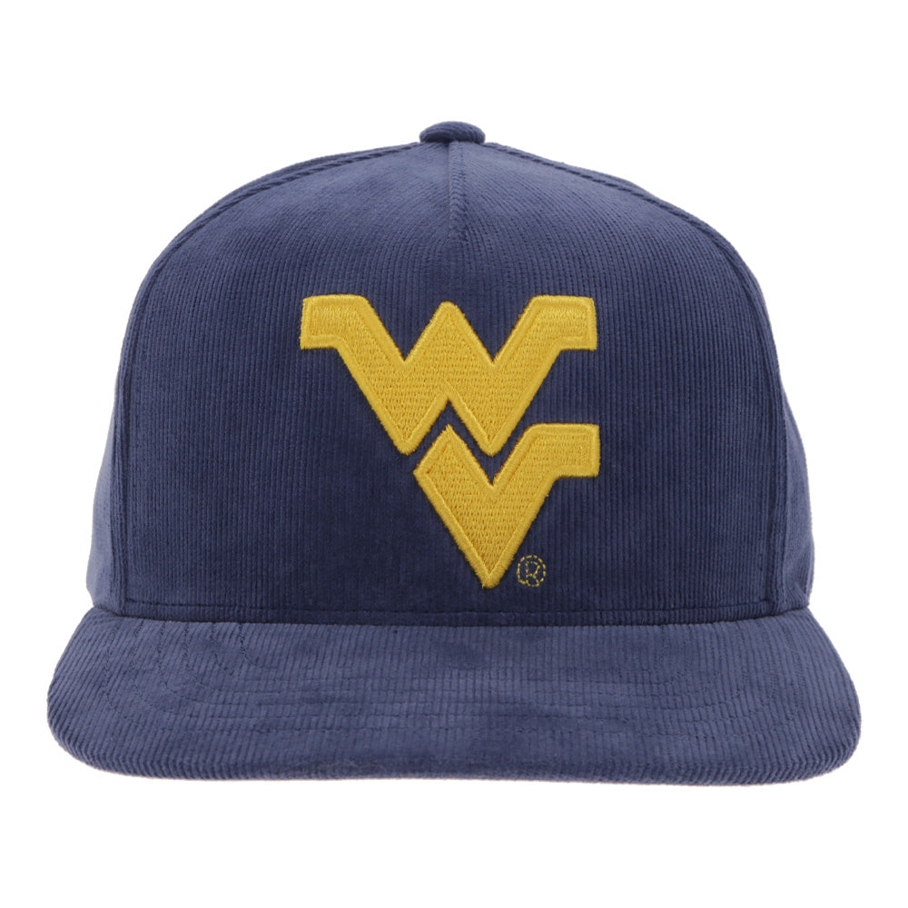 West Virginia University Hat Navy Corduroy w/ Yellow WV Logo