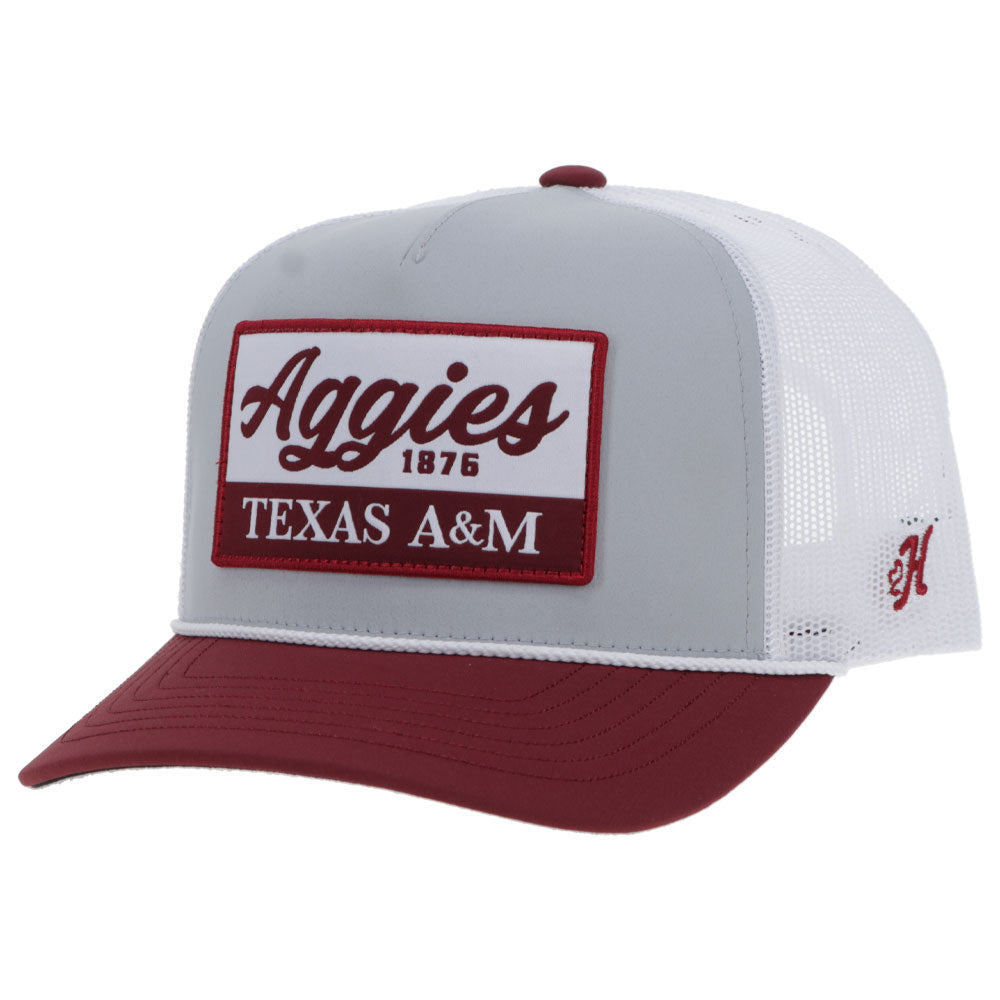 Texas A&M Hat Grey/White w/ Rectangle Patch