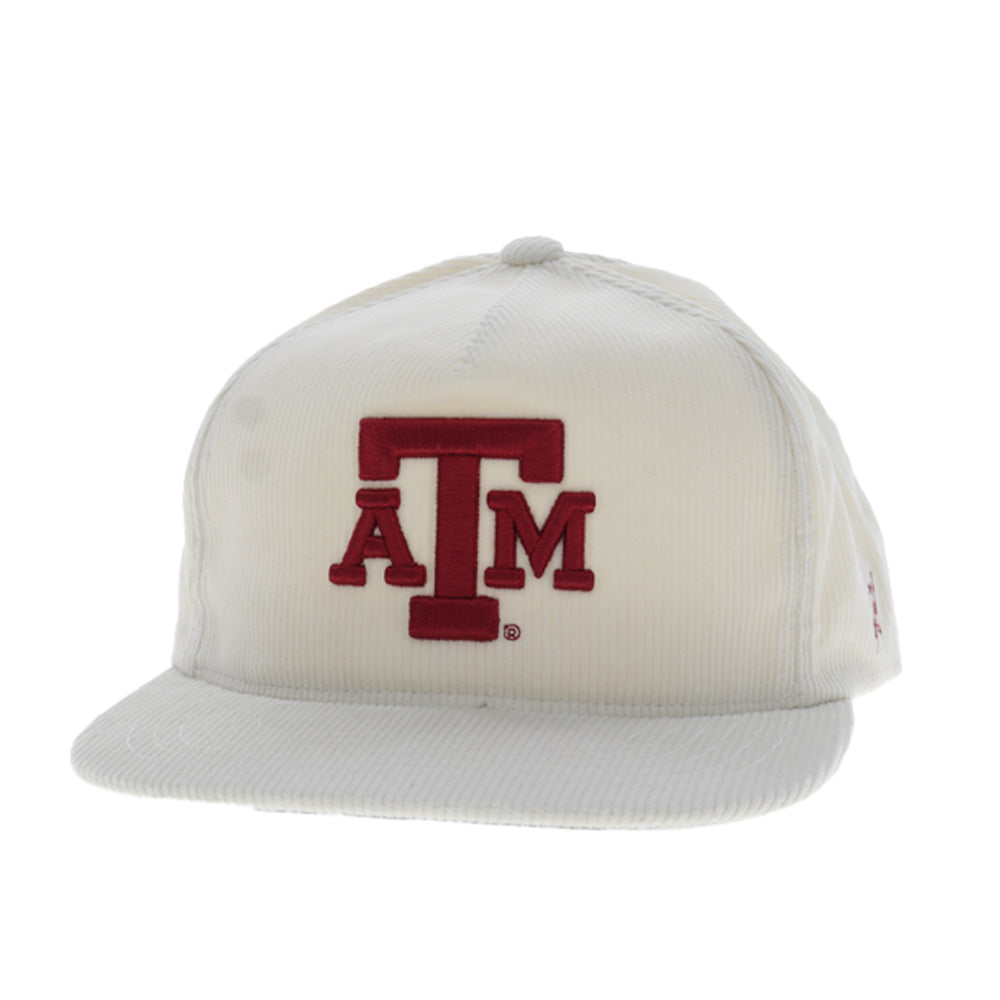 Texas A&M Hat Cream Corduroy w/ Maroon Logo