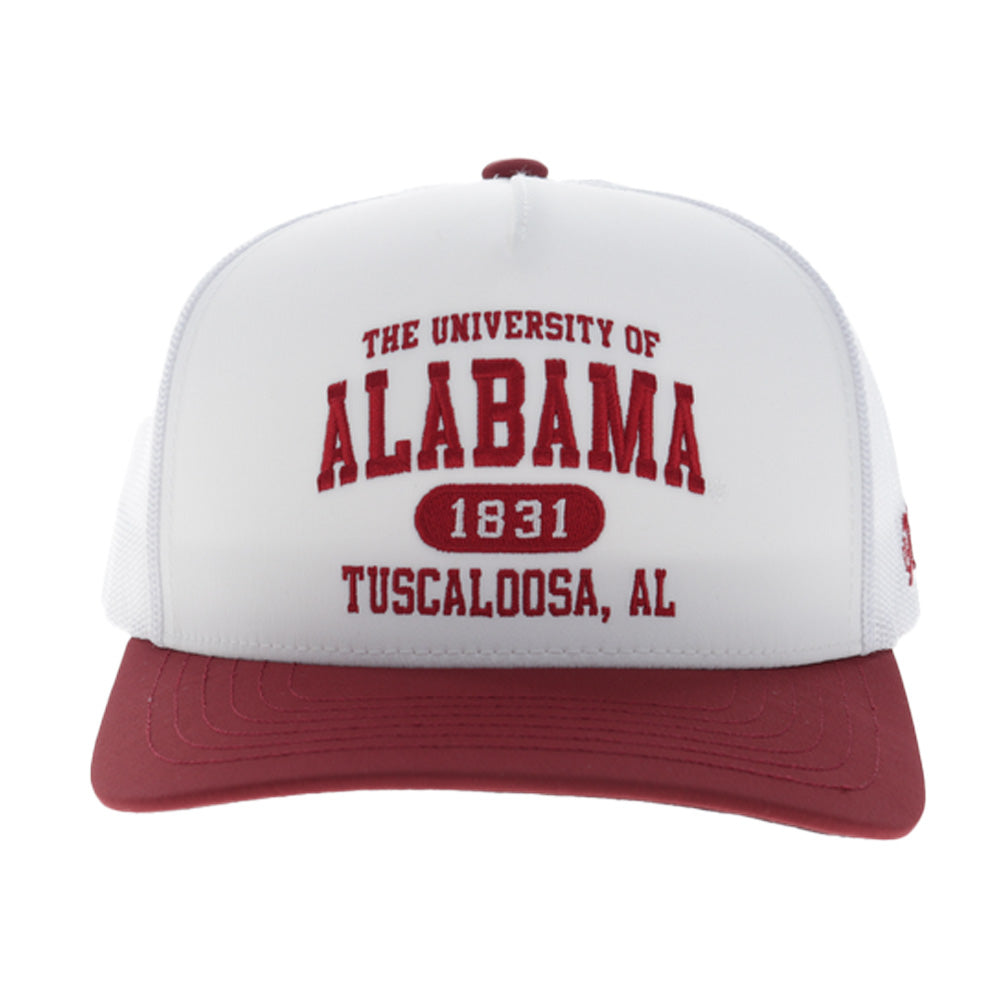 "University Of Alabama" Hat White w/Crimson Bill