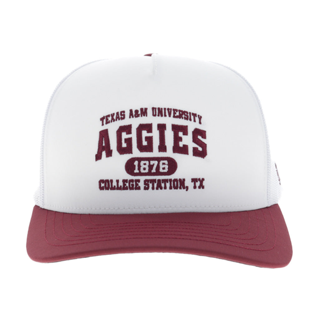Texas A&M Hat White w/Maroon Bill