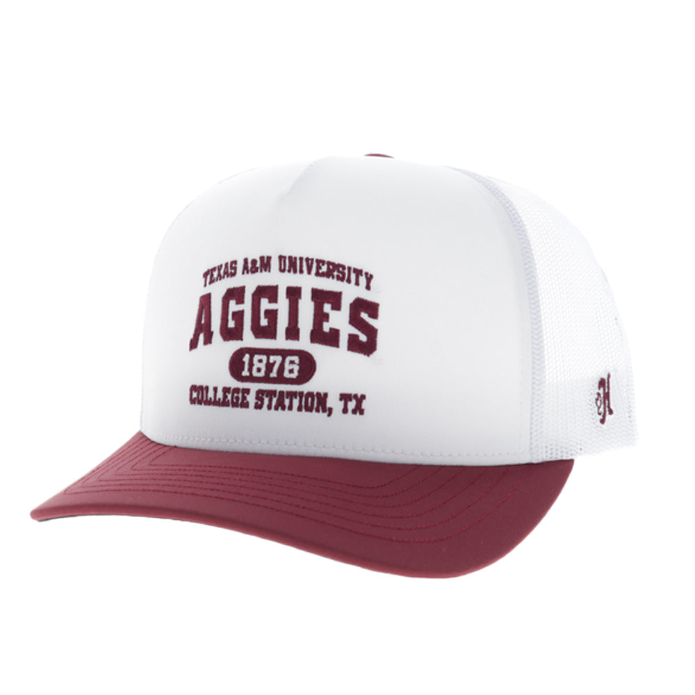 Texas A&M Hat White w/Maroon Bill