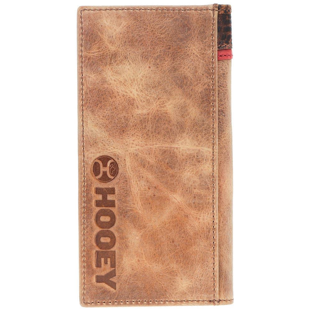 "Whip" Smooth Tan w/Tri Color Woven Leather Rodeo Wallet