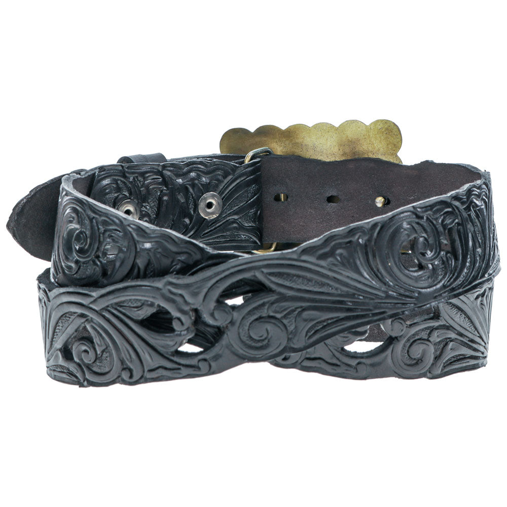 "Rogue" Black w/Filigree Cutouts Belt