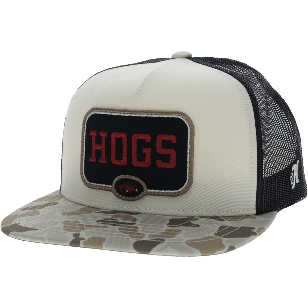 University Of Arkansas 5-Panel Trucker Snapback Hat Cream/Camo