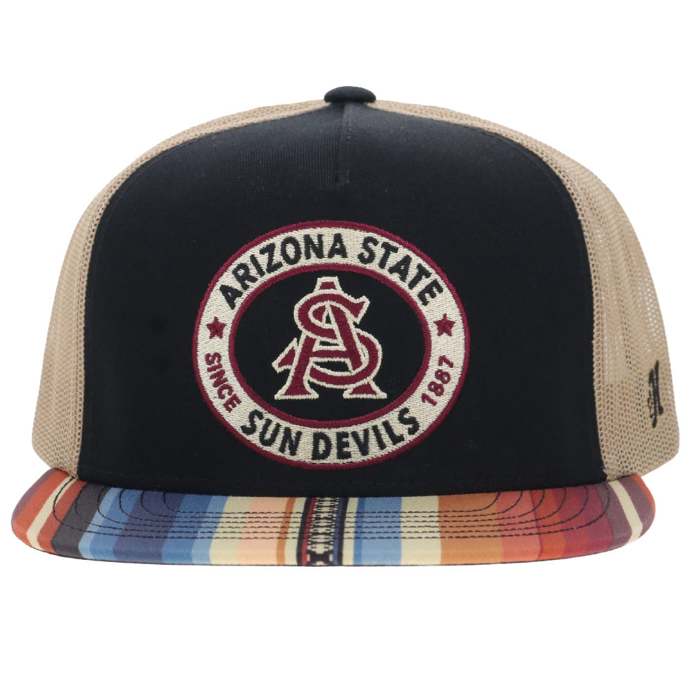 Arizona State University 5-Panel Trucker Snapback Black/Serape