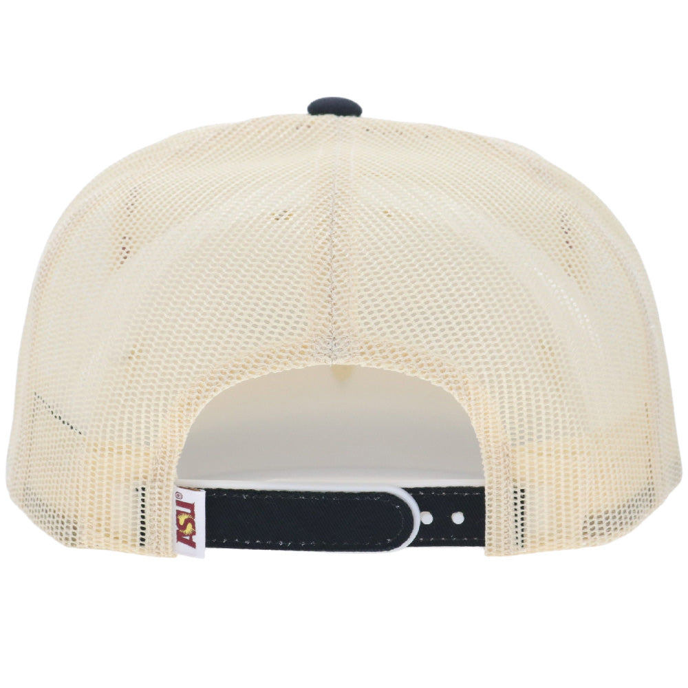 Arizona State University 5-Panel Trucker Snapback Cream/Black