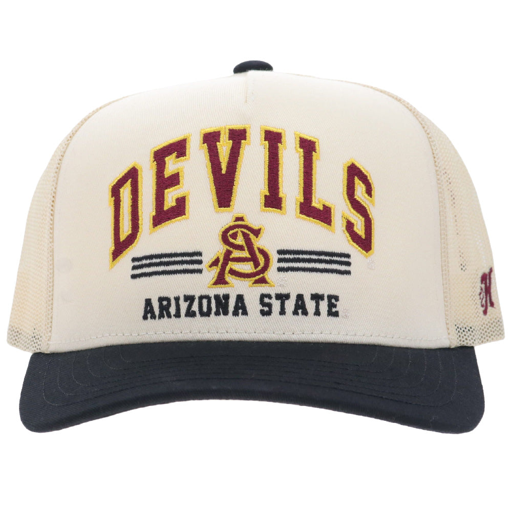 Arizona State University 5-Panel Trucker Snapback Cream/Black