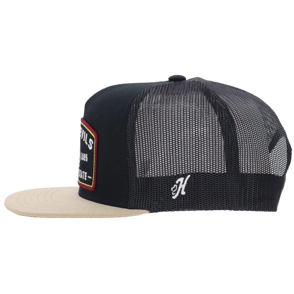 Arizona State University 5-Panel Trucker Snapback Black/Tan