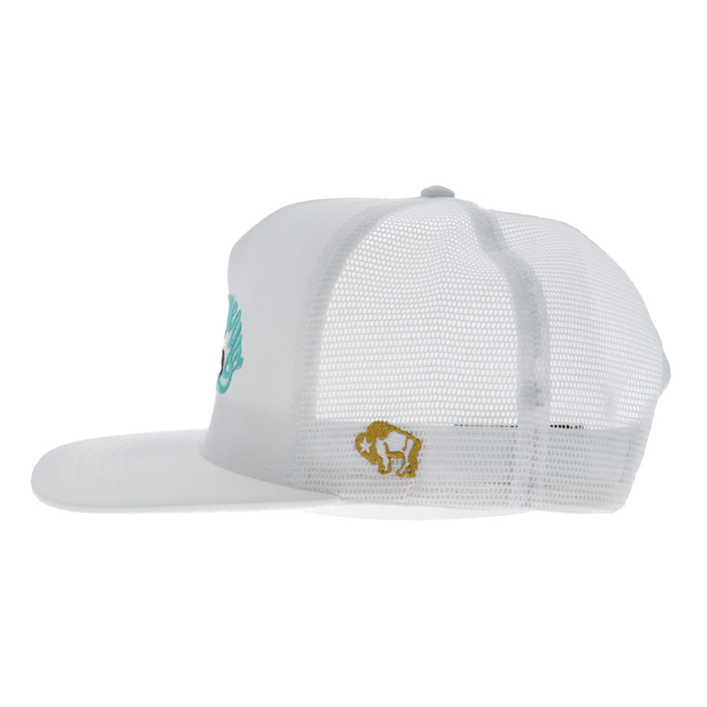 Bad Company Hat White w/Blue & Black Logo