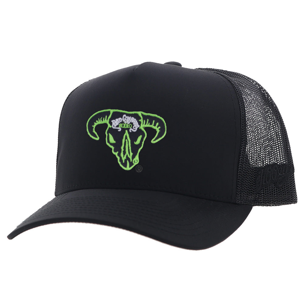 Bad Company 5 Panel Trucker Snapback Hat Black/Green