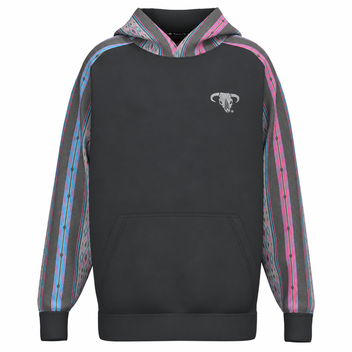 Youth Bad Company Rodeo Hoody Charcoal w/Aztec