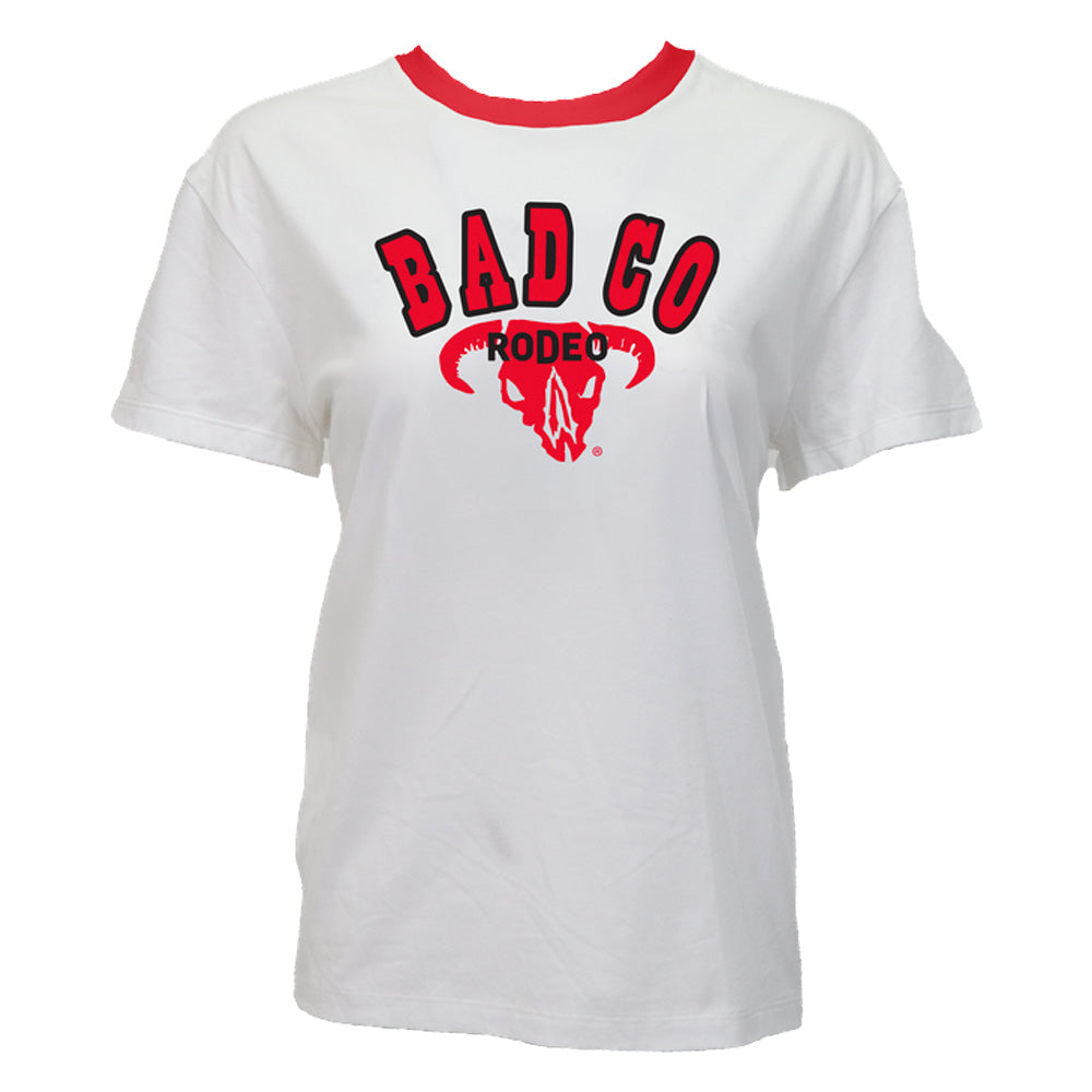 Bad Company Ladies T-shirt White w/Red & Black Logo