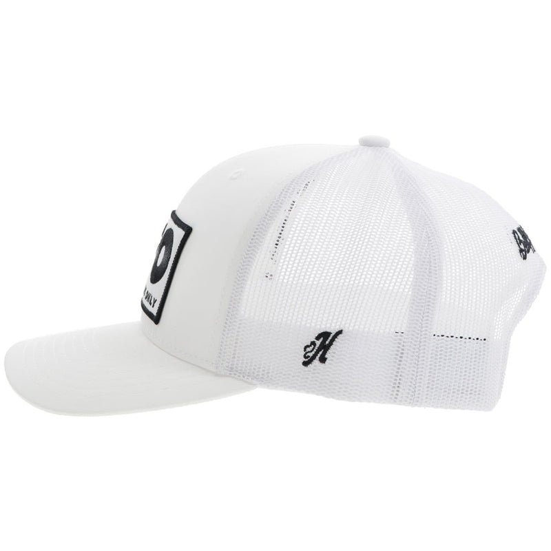 left of the whit on white BFO hat with black logo