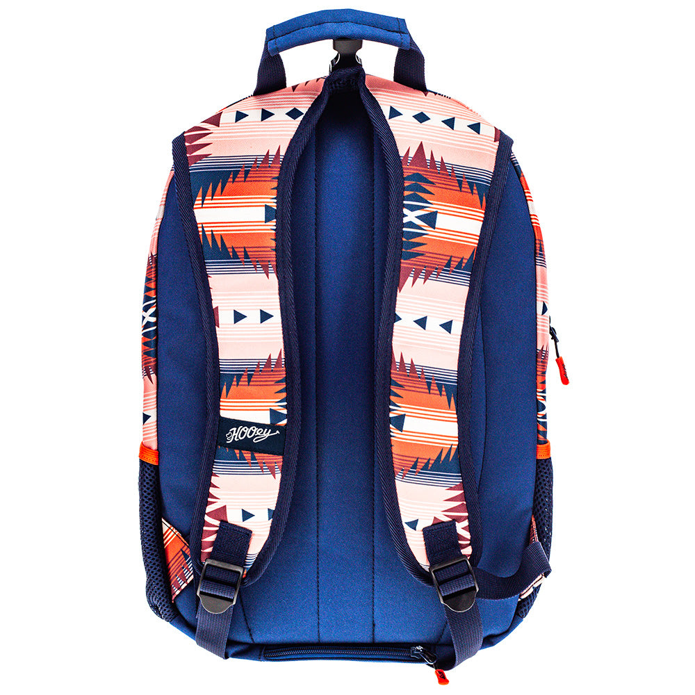 "Rockstar" Hooey Backpack Navy & Coral w/Aztec