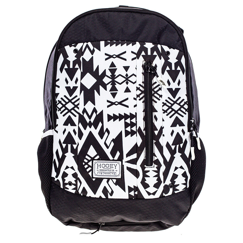 "Rockstar" Hooey Backpack Black & White w/Puebla Stone Aztec