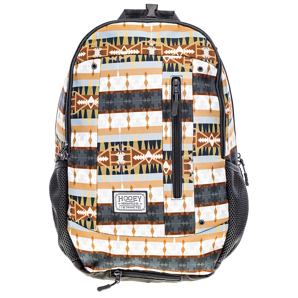 "Rockstar" Hooey Backpack Grey/Tan w/ Aztec Print