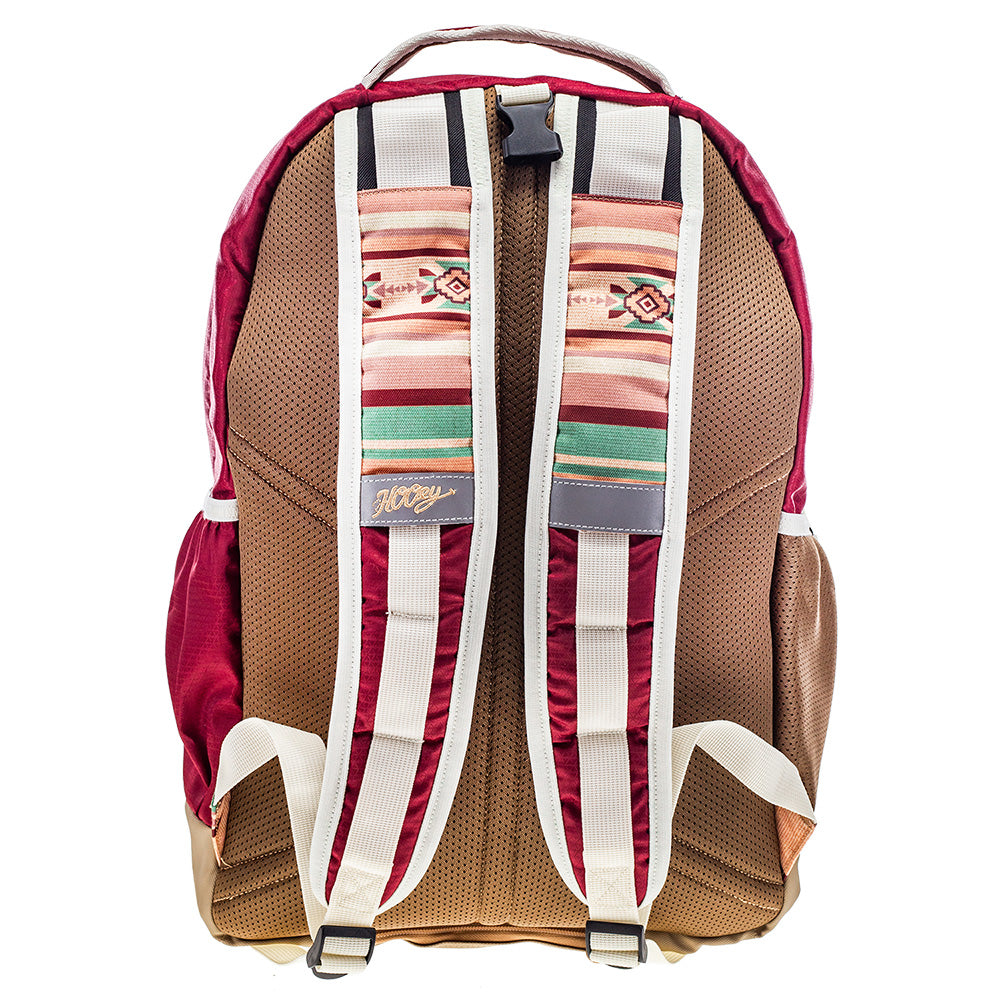 "Ox" Hooey Backpack Burgundy/Tan w/Aztec