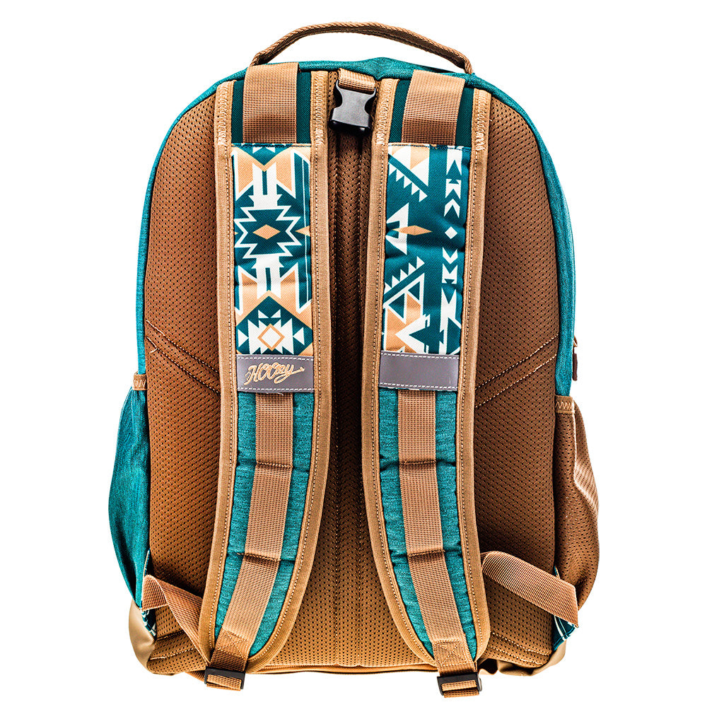 "Ox" Hooey Backpack Teal & Tan w/Aztec