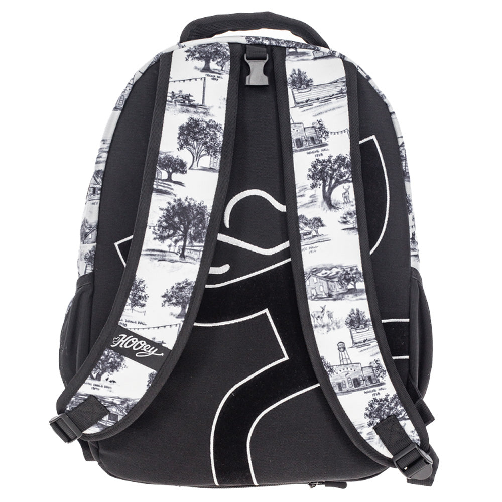 "Recess" Backpack White & Black Dancehall Print